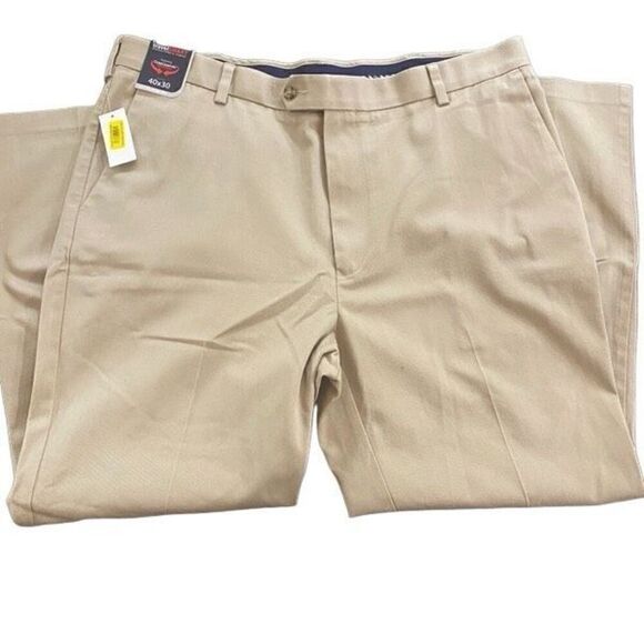 RoundTree & Yourke Travel Smart Core Comfort waistband 40x30 classic fit khaki - Picture 1 of 6